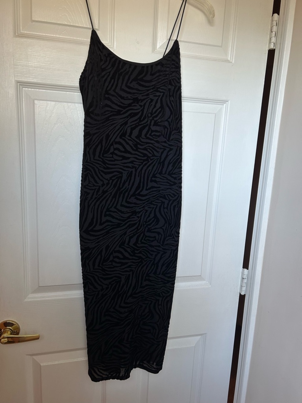 wild fable Black Burnout Velvet Slip Dress